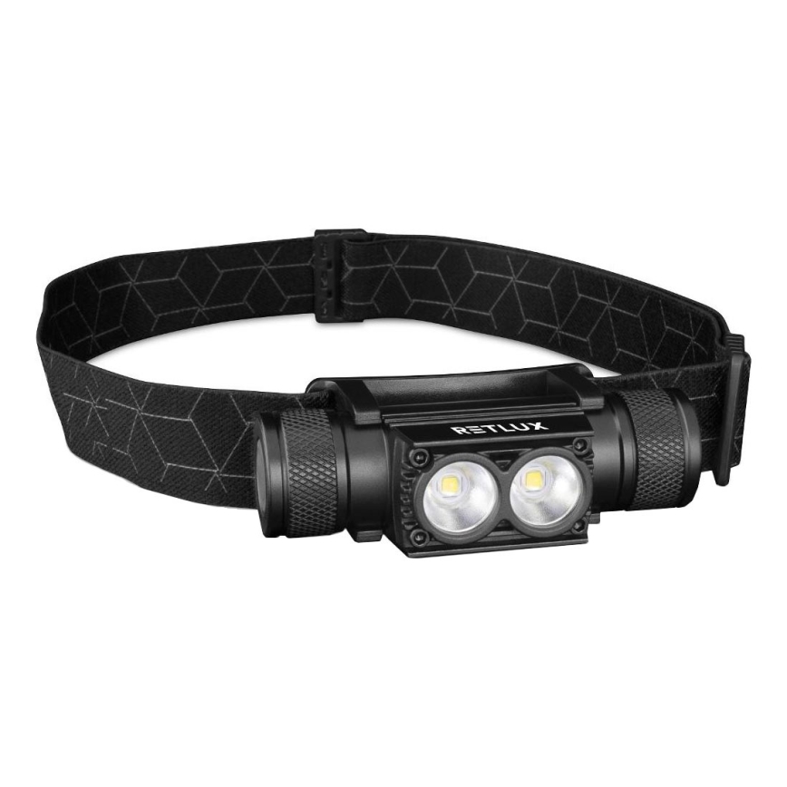 Lampe frontale LED en aluminium à intensité variable et rechargeable/2600 mAh IP65