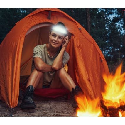 Lampe frontale LED rechargeable 2xLED/5V 180 lm 900 mAh noire