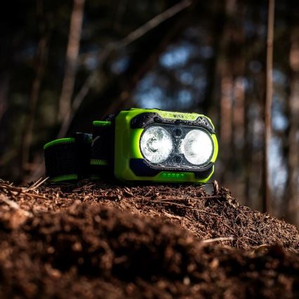 LED Lampe frontale dimmable rechargeable avec capteur et éclairage rouge LED/10W/5V/3xAAA IP44 600 lm 1200 mAh