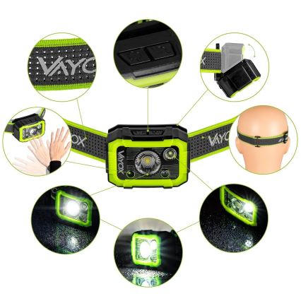 Lampe frontale LED rechargeable à intensité variable avec capteur LED/10W/5V IP66 750 lm 1500 mAh