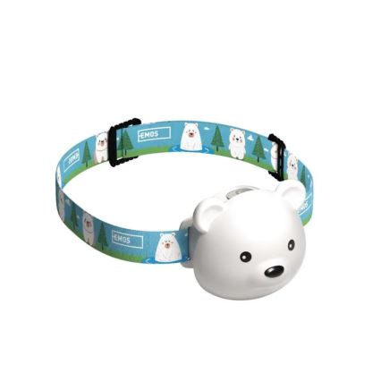 Lampe frontale LED rechargeable par USB 500 mAh, motif ours