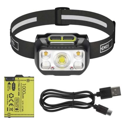 Lampe frontale rechargeable à intensité réglable LED/3xAAA/1000 mAh 3,7V
