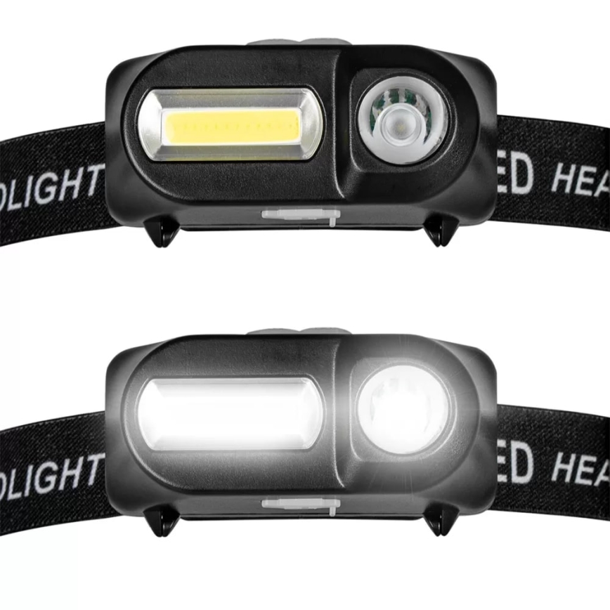 Lampe frontale rechargeable à intensité variable 2xLED/5V IP44 210 brillant 2000 mAh