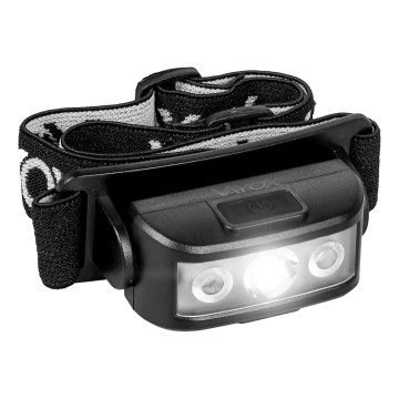Lampe frontale rechargeable à intensité variable 3xLED/5V IPX4 100 brillant 1200 mAh