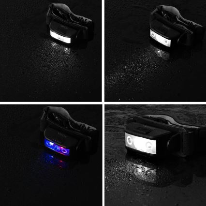Lampe frontale rechargeable à intensité variable 3xLED/5V IPX4 100 brillant 1200 mAh
