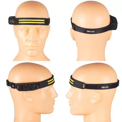 Lampe frontale rechargeable à intensité variable avec détecteur 3xLED/5V IP44 300 brillant 1200 mAh