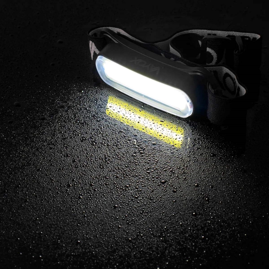 Lampe frontale rechargeable à intensité variable LED/5V IPX4 300 brillant 1200 mAh