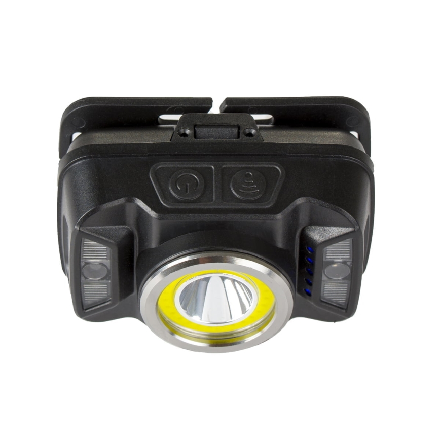 Lampe frontale rechargeable à intensité variable avec détecteur et éclairage rouge LED/15 W/5 V IP66 430 brillant 1800 mAh