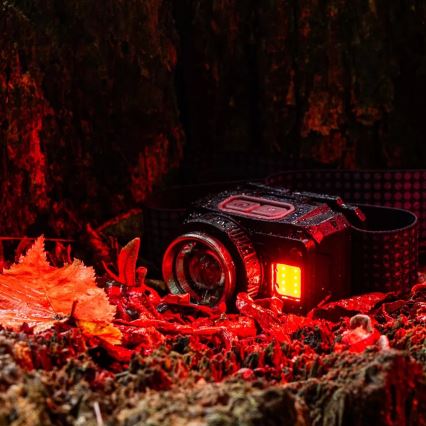 Lampe frontale rechargeable à intensité variable avec détecteur et lumière rouge LED/6W/5V/3xAAA IP44 500 brillant 1200 mAh