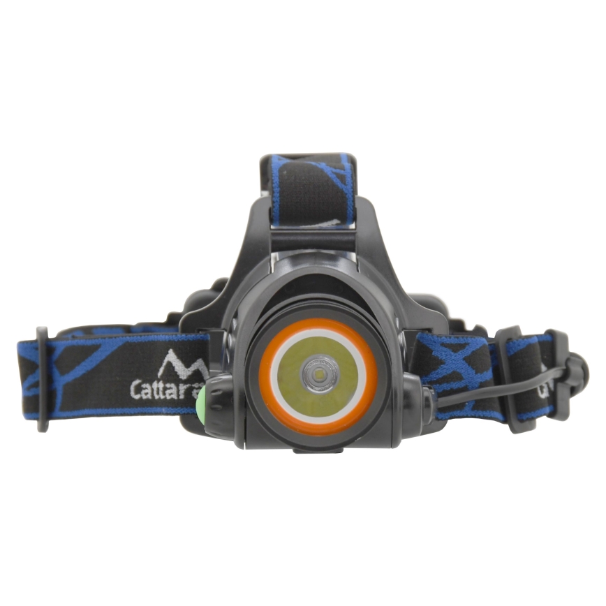 Lampe frontale rechargeable avec lumière rouge LED/10W/7,4V IP44 noire/bleue