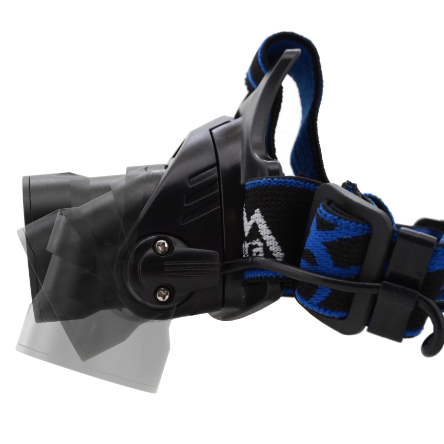 Lampe frontale rechargeable avec lumière rouge LED/10W/7,4V IP44 noire/bleue