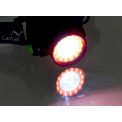 Lampe frontale rechargeable avec lumière rouge LED/10W/7,4V IP44 noire/bleue