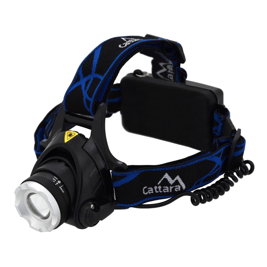 Lampe frontale rechargeable LED/6W/7,4V 5600 mAh IP44 noir/bleu