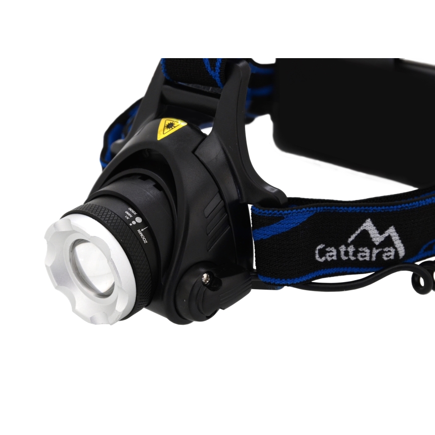 Lampe frontale rechargeable LED/6W/7,4V 5600 mAh IP44 noir/bleu
