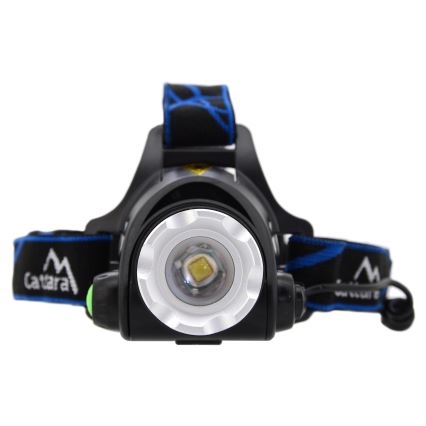 Lampe frontale rechargeable LED/6W/7,4V 5600 mAh IP44 noir/bleu