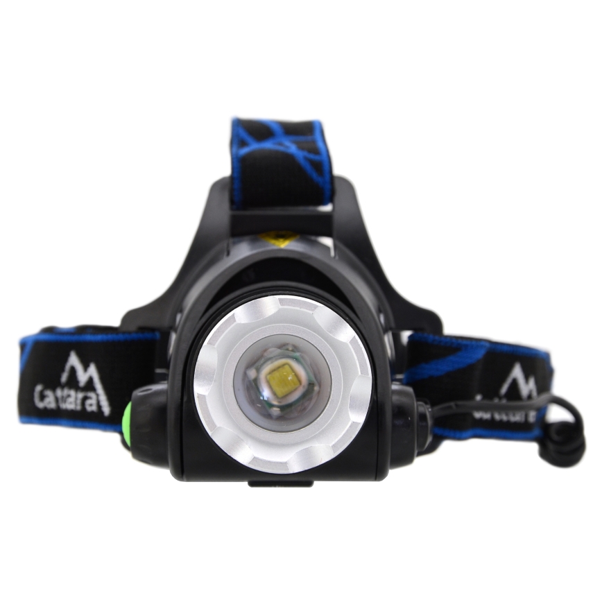 Lampe frontale rechargeable LED/6W/7,4V 5600 mAh IP44 noir/bleu