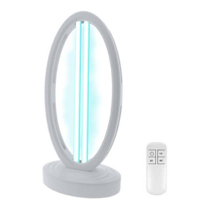 Lampe germicide de désinfection à l'ozone UVC/38W/230 + Télécommande Blanche