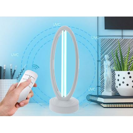 Lampe germicide de désinfection à l'ozone UVC/38W/230 + Télécommande Blanche