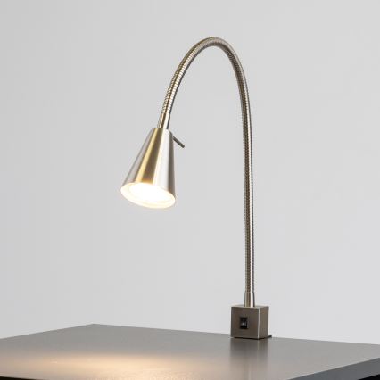 Lampe LED à pince 1x GU10 / 4,7 W / 230 V chrome mat