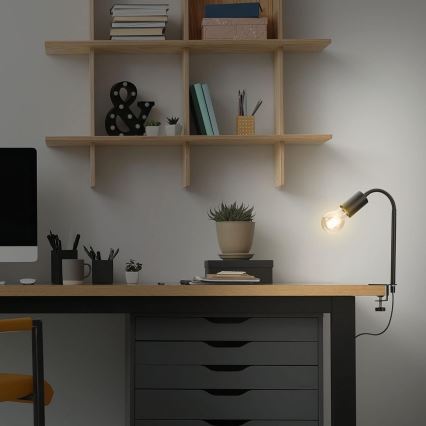 Lampe LED à pince 1xE27/4,2W/230V 2700K noire