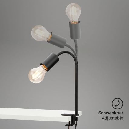 Lampe LED à pince 1xE27/4,2W/230V 2700K noire