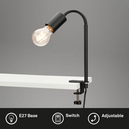 Lampe LED à pince 1xE27/4,2W/230V 2700K noire