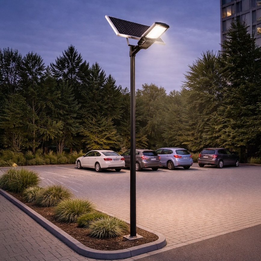 Lampe de rue LED dimmable avec capteur et panneau solaire KOBRA LED/400W/3,2V 24000 mAh IP65 anthracite + télécommande