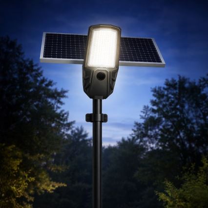 Lampe de rue LED dimmable avec capteur et panneau solaire KOBRA LED/400W/3,2V 24000 mAh IP65 anthracite + télécommande