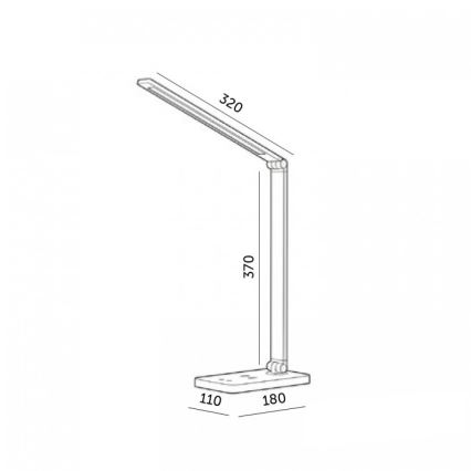 Lampe de bureau LED dimmable avec charge sans fil QI NOBLITE Q LED/7W/230V 3000/4000/6500K noire