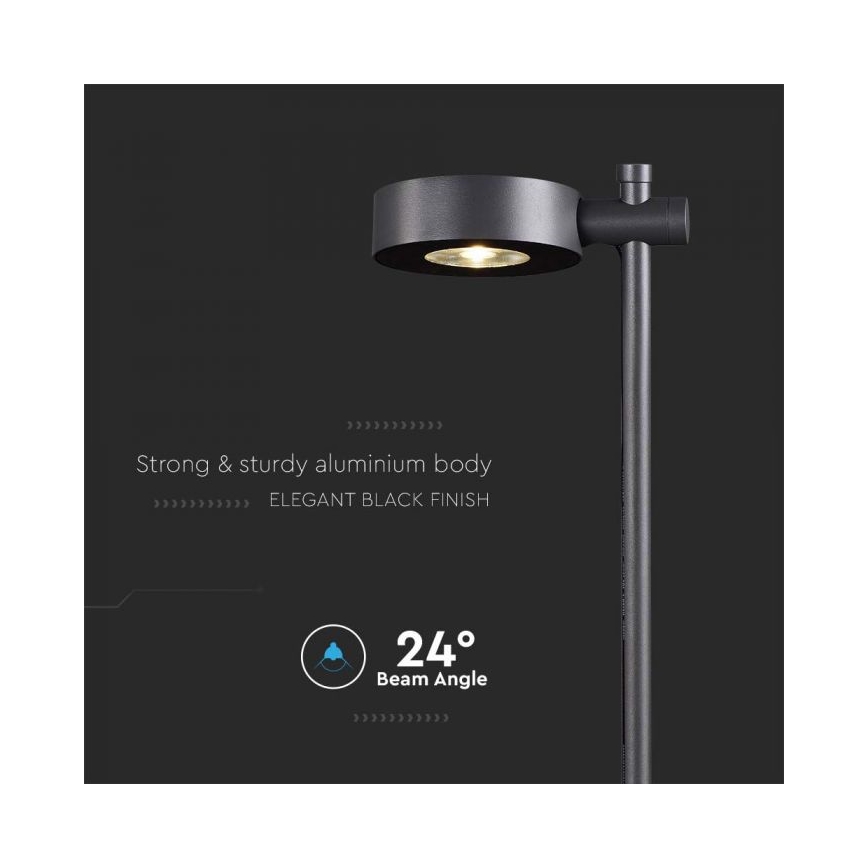 Lampe LED d'extérieur 7W/230V 3000K IP65 noire 102 cm