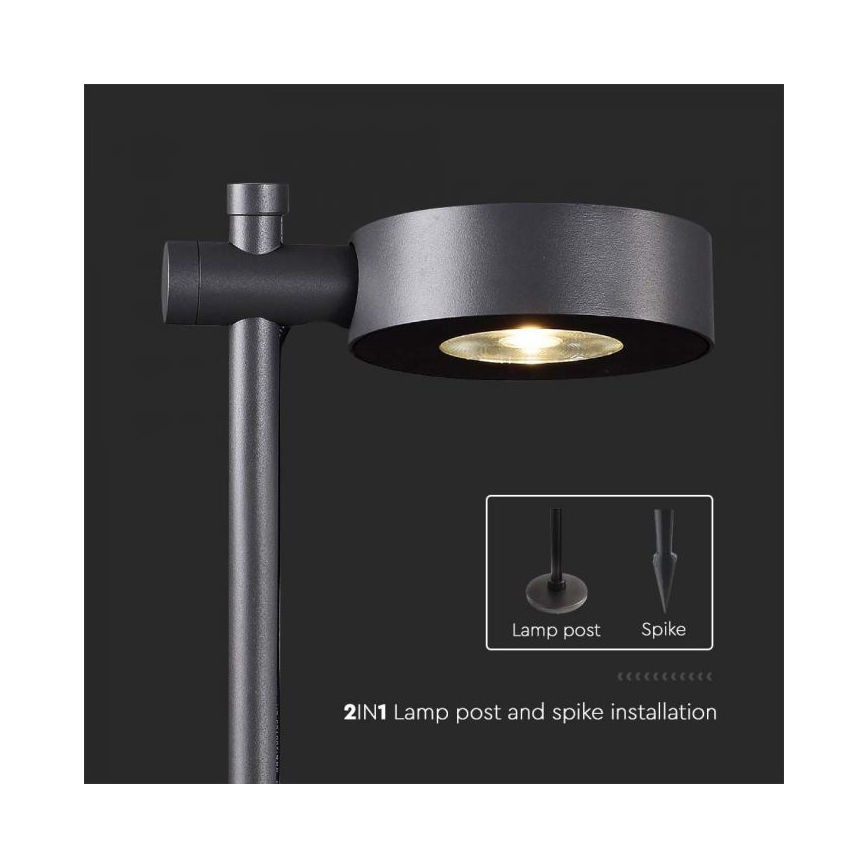 Lampe LED d'extérieur 7W/230V 3000K IP65 noire 102 cm