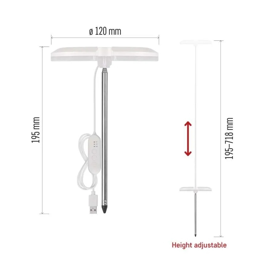 Lampe LED d'intérieur dimmable pour la culture des plantes GROW LED/8W/5V