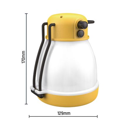 Lampe LED rechargeable portable dimmable avec fonction powerbank LUMINA MINIO LED/5V 1800 mAh IP44 jaune