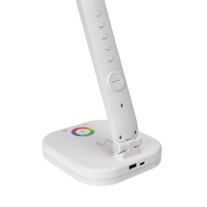 Lampe de table tactile RGBW à intensité variable avec charge sans fil, écran et Port USB MAGNUS LED/6W/5V 3000-6500K blanc