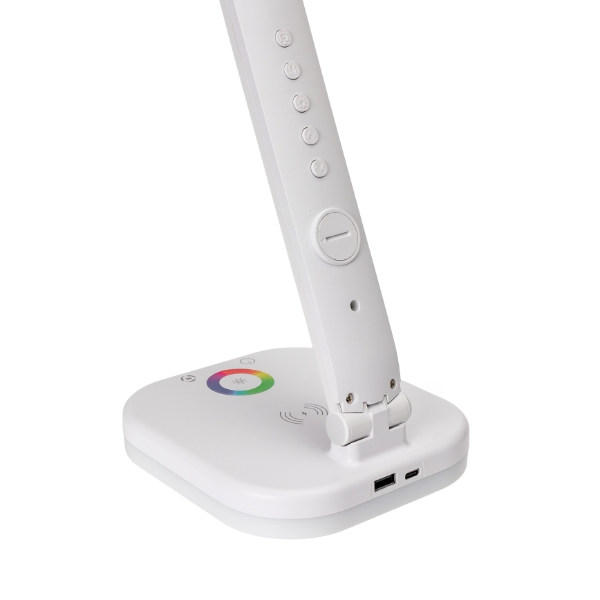 Lampe de table tactile RGBW à intensité variable avec charge sans fil, écran et Port USB MAGNUS LED/6W/5V 3000-6500K blanc