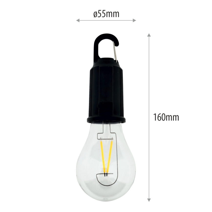 Lampe LED suspendue d'extérieur, dimmable et rechargeable, 3W/5V, 400 mAh, IP44