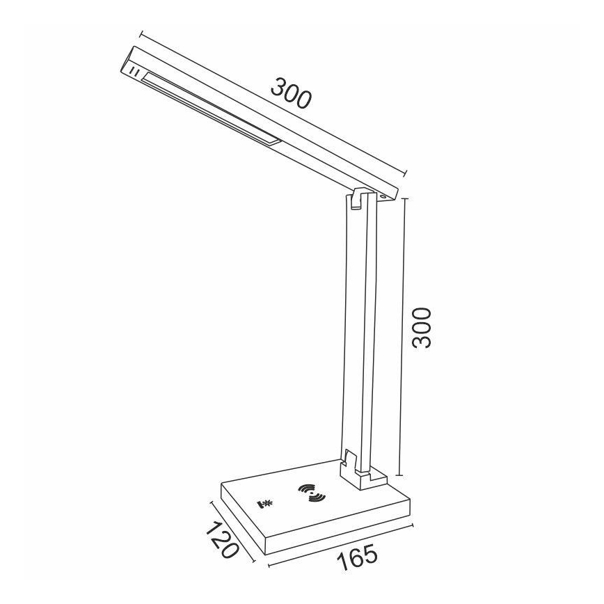 Lampe LED tactile à intensité variable avec chargement sans fil LISA LED/5W/230V + USB