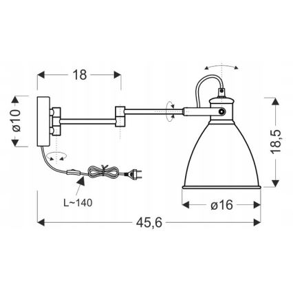 Lampe murale ESPERA 1xE27/40W/230V