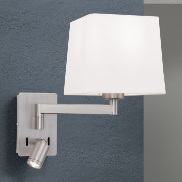 Lampe murale LED CARLTON 1xE27/40W/230V + LED/3W blanc/chrome mat
