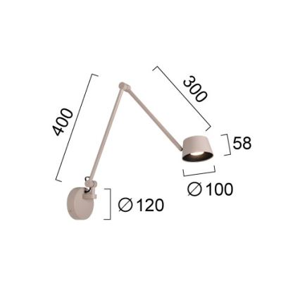 Lampe murale LED dimmable SAVINA LED/9W/230V beige