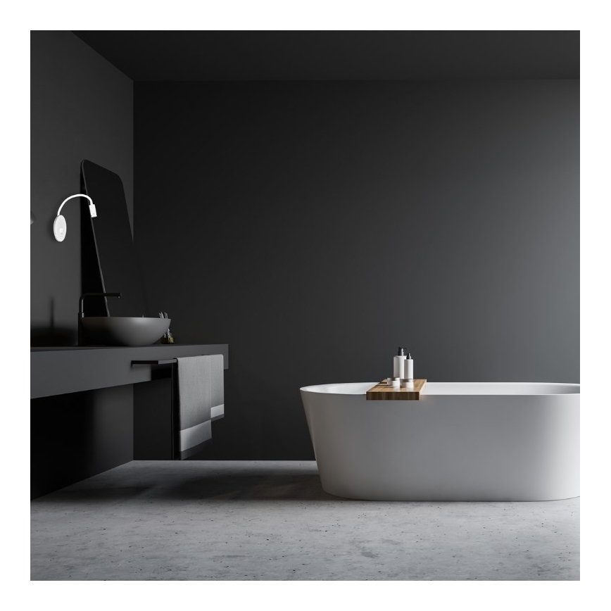 Lampe murale LED flexible avec port USB BASE LED/8W+LED/2W/230V blanc/argenté