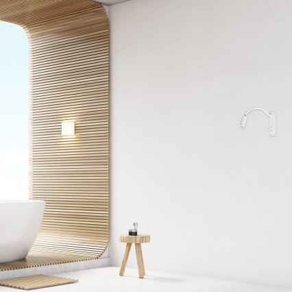 Lampe murale LED flexible avec port USB BASE LED/8W+LED/2W/230V blanche