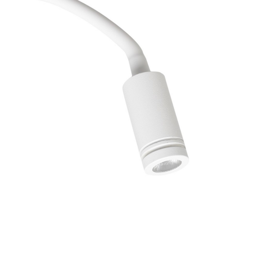 Lampe murale LED flexible avec port USB BASE LED/8W+LED/2W/230V blanche