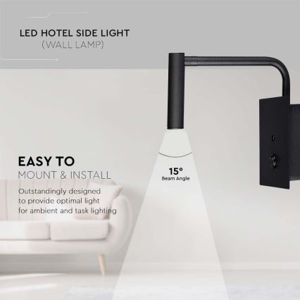 Lampe murale LED flexible avec port USB LED/3W/230V