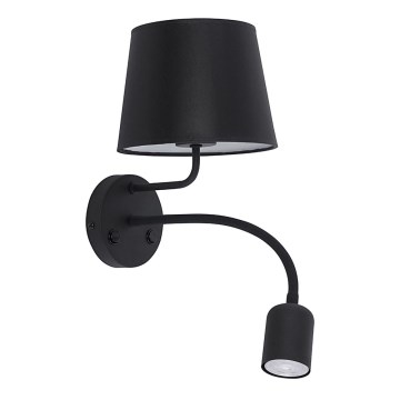 Lampe murale MAJA 1xE27/15W/230V + 1xGU10/10W/230V noire