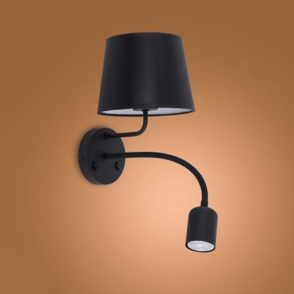 Lampe murale MAJA 1xE27/15W/230V + 1xGU10/10W/230V noire