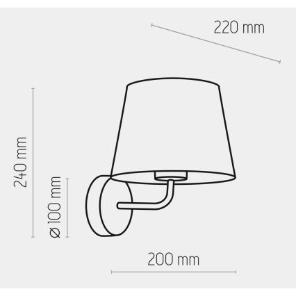 Lampe murale MAJA 1xE27/15W/230V grise