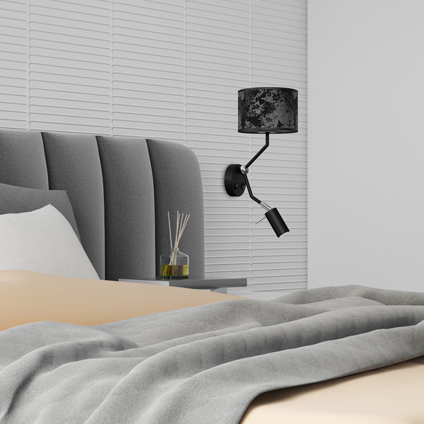 Lampe murale SATINO 1xE27/40W/230V + 1xGU10/MR11/7W noir/gris