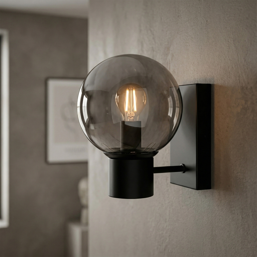 Lampe murale SFERIO 1xE14/5W/230V noir/noir fumé