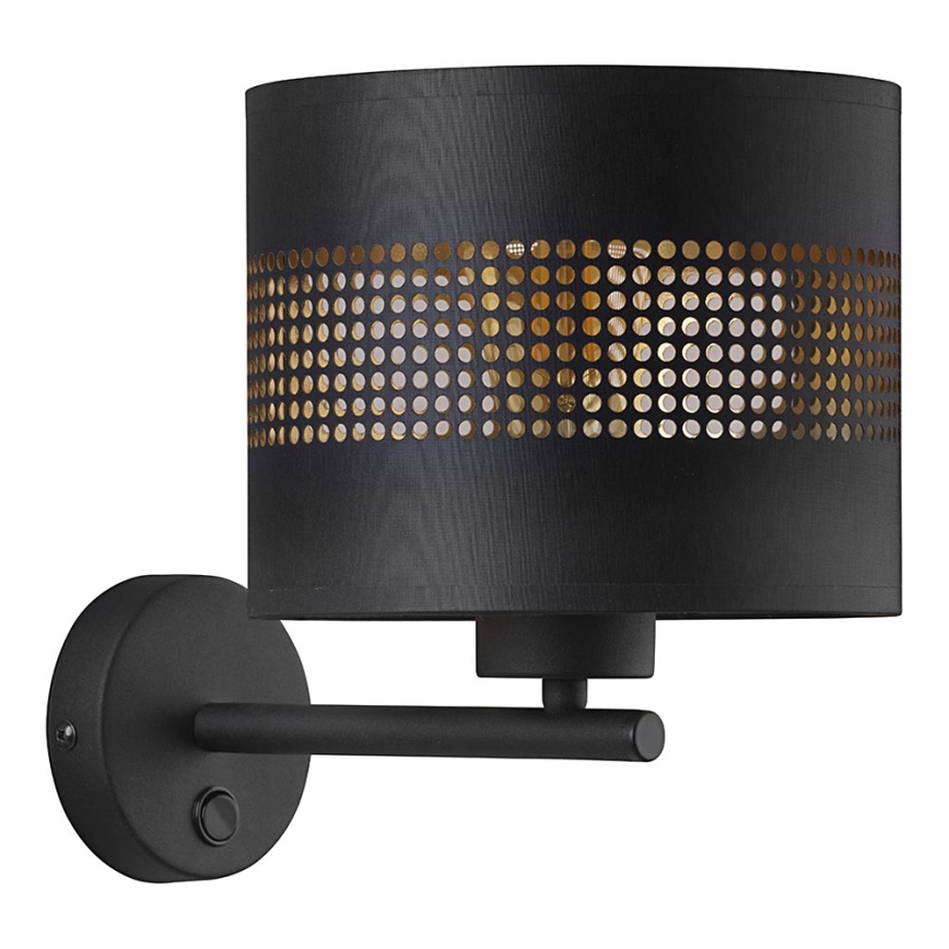 Lampe murale TAGO 1xE27/15W/230V noire/dorée